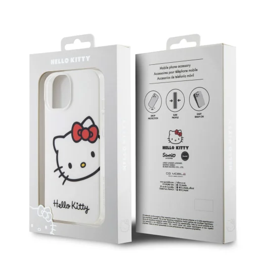 Hello Kitty IML Fej Logo Tok iPhone 15 Fehér - 7
