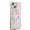 Hello Kitty IML Ringstand Csillogó Kitty Fej Logó MagSafe tok iPhone 15 Pink thumbnail