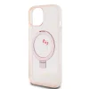 Hello Kitty IML Ringstand Csillogó Kitty Fej Logó MagSafe tok iPhone 15 Pink thumbnail