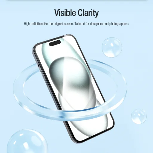 Nillkin EZ SET edzett üvegfólia (2 darab) Apple iPhone 15-höz fekete - 5