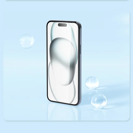 Nillkin EZ SET edzett üvegfólia (2 darab) Apple iPhone 15-höz fekete - 8