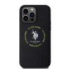 U.S. Polo PU Leather Printed Round Double Horse MagSafe tok iPhone 15 Pro Max Fekete thumbnail