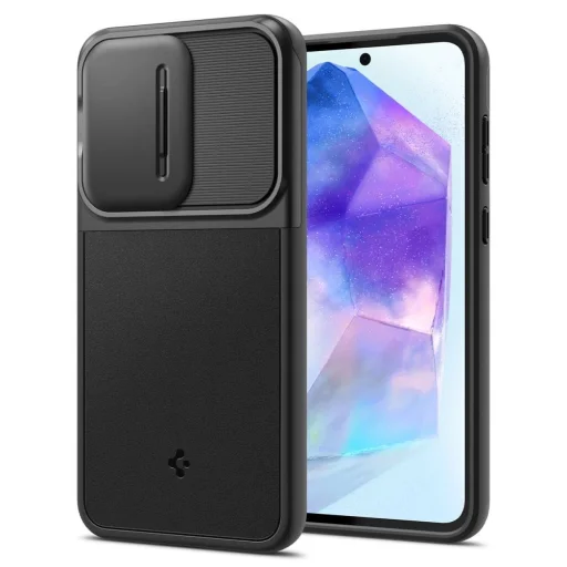  Samsung Galaxy A55 5G fekete Spigen Optik Armor tok - 1