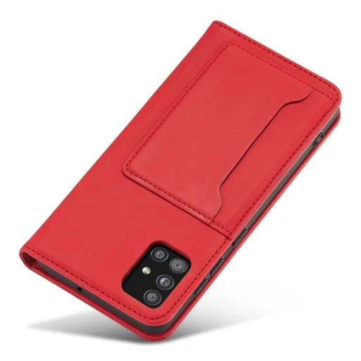 Magnet Card Case tok Samsung Galaxy A13 5G-hez Piros Pénztárca Kártyatartó - 7