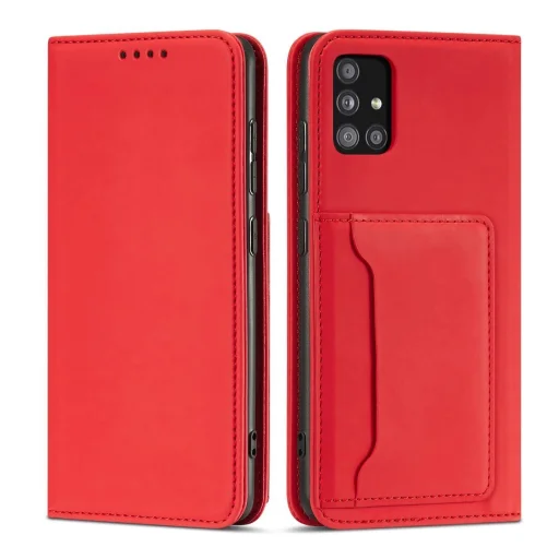 Magnet Card Case tok Samsung Galaxy A13 5G-hez Piros Pénztárca Kártyatartó - 1