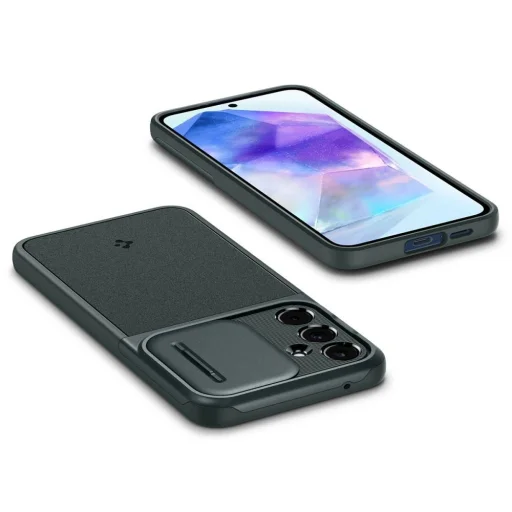  Samsung Galaxy A55 5G Sötétzöld Spigen Optik Armor tok - 10