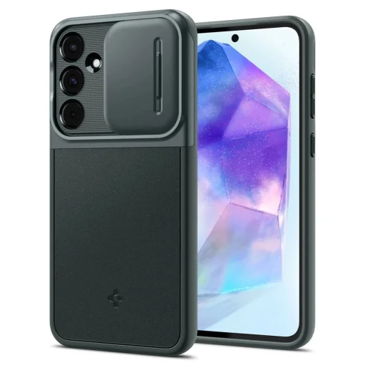  Samsung Galaxy A55 5G Sötétzöld Spigen Optik Armor tok - 1