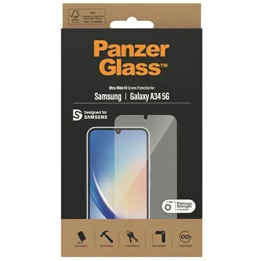 PanzerGlass Ultra-Wide Fit edzett üveg Samsung Galaxy A34 5G-hez, üvegfólia - 4
