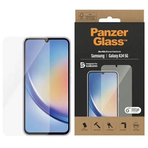 PanzerGlass Ultra-Wide Fit edzett üveg Samsung Galaxy A34 5G-hez, üvegfólia - 1