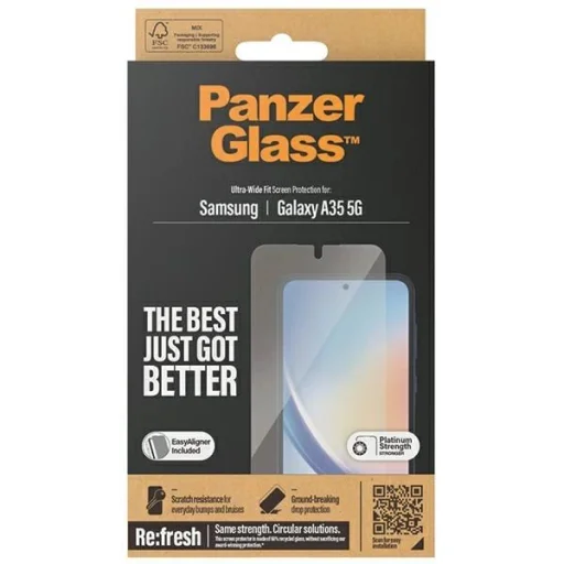PanzerGlass Ultra-Wide Fit edzett üvegfólia pozicionálóval Samsung Galaxy A35 5G-hez - 4