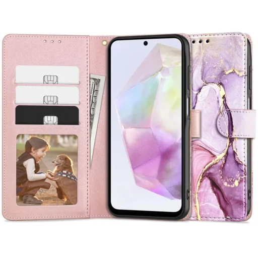Tech-Protect Wallet tok Samsung Galaxy A35 5G - pink marble - 1