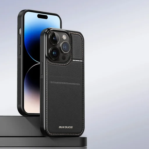3in1 Pénztárca Tok Állvánnyal iPhone 14 Pro MagSafe RFID Blokkoló Dux Ducis Rafi Mag - Fekete - 6