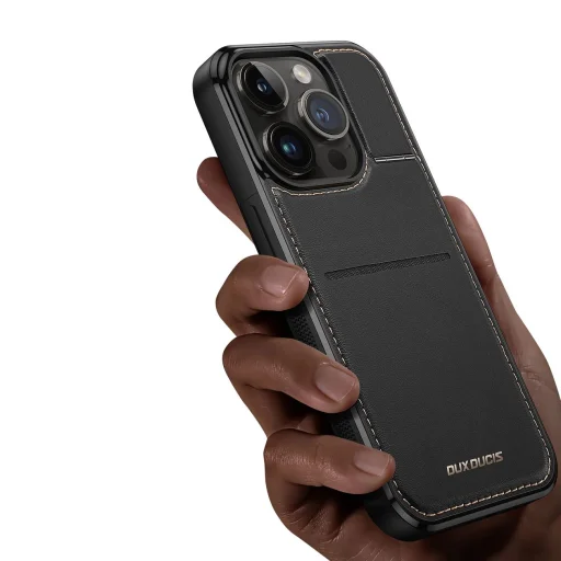3in1 pénztárca tok állvánnyal iPhone 13 Pro MagSafe RFID blokkoló Dux Ducis Rafi Mag - Fekete - 11