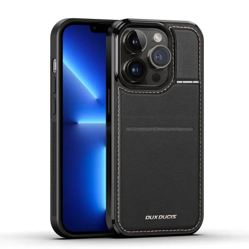 3in1 pénztárca tok állvánnyal iPhone 13 Pro MagSafe RFID blokkoló Dux Ducis Rafi Mag - Fekete - 5