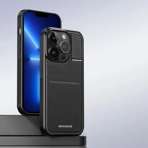 3in1 pénztárca tok állvánnyal iPhone 13 Pro MagSafe RFID blokkoló Dux Ducis Rafi Mag - Fekete - 6