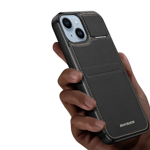 3in1 Pénztárca Tok Állvánnyal iPhone 14 Plus MagSafe RFID Blokkoló Dux Ducis Rafi Mag - Fekete Tok - 11