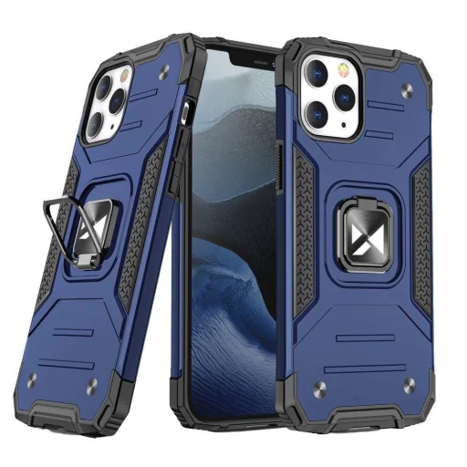 Wozinsky Ring Armor tok iPhone 14 Pro Max páncélozott tok mágneses gyűrűs tartó kék - 1