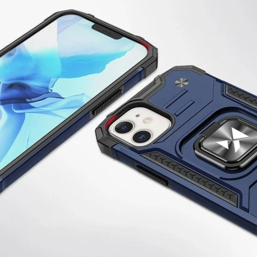 Wozinsky Ring Armor tok iPhone 14-hez páncélozott tok mágneses tartógyűrűvel kék - 2