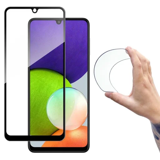 Wozinsky Full Cover Flexi Nano Glass Hybrid Üvegfólia kerettel Samsung Galaxy A22 4G fekete - 1