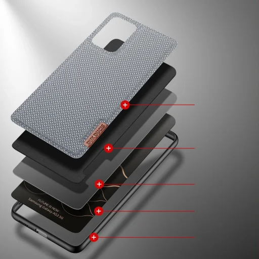 Dux Ducis Fino tok nylon borítású Samsung Galaxy A53 5G kék tok - 3