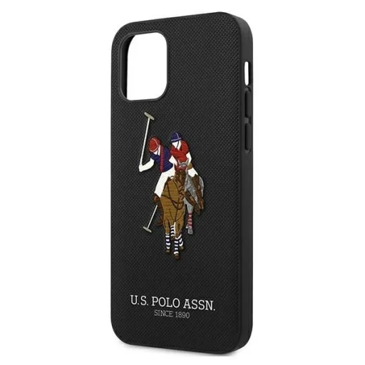US Polo USHCP12LPUGFLBK iPhone 12 Pro Max 6.7" fekete/fekete Polo Embroidery Kollekció tok - 6
