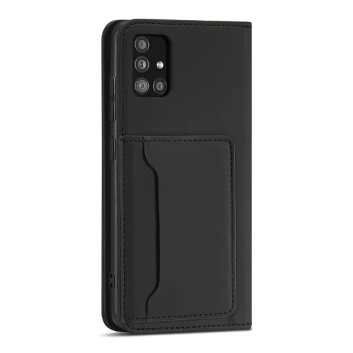 Magnet Card Case Samsung Galaxy A12 5G Tok, Kártyatartó Tárca Fekete - 6