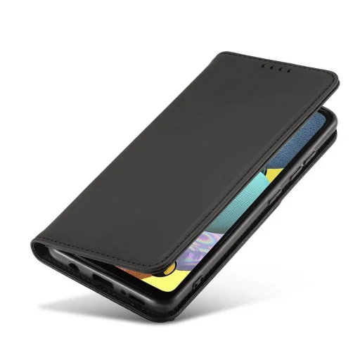 Magnet Card Case Samsung Galaxy A12 5G Tok, Kártyatartó Tárca Fekete - 8