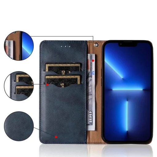 Magnet Strap Case tok Samsung Galaxy A12 5G Pouch Wallet + Mini Lanyard Pendant Kék - 2