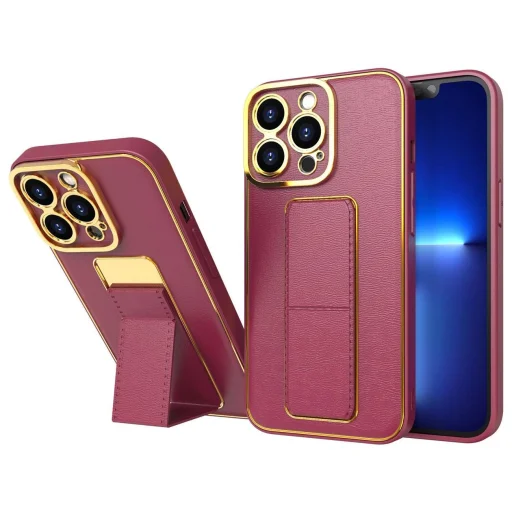 New Kickstand Case tok Samsung Galaxy A12 5G-hez állvánnyal, piros - 1