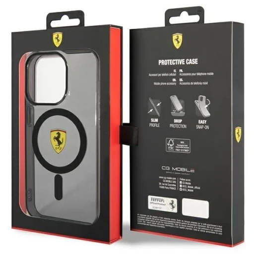 Ferrari FEHMP14XURKK iPhone 14 Pro Max 6.7" fekete/fekete kemény tok áttetsző MagSafe - 8