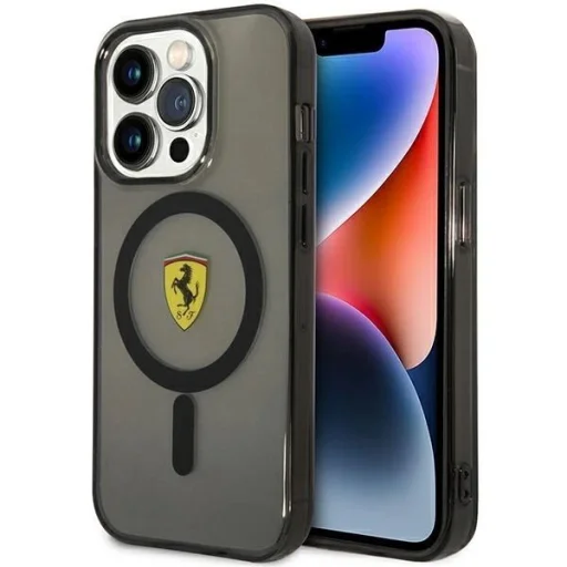 Ferrari FEHMP14XURKK iPhone 14 Pro Max 6.7" fekete/fekete kemény tok áttetsző MagSafe - 1