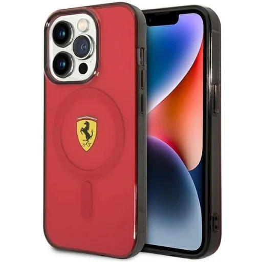Ferrari FEHMP14XURKR iPhone 14 Pro Max 6.7" piros/piros keménytok Translucent MagSafe tok - 1