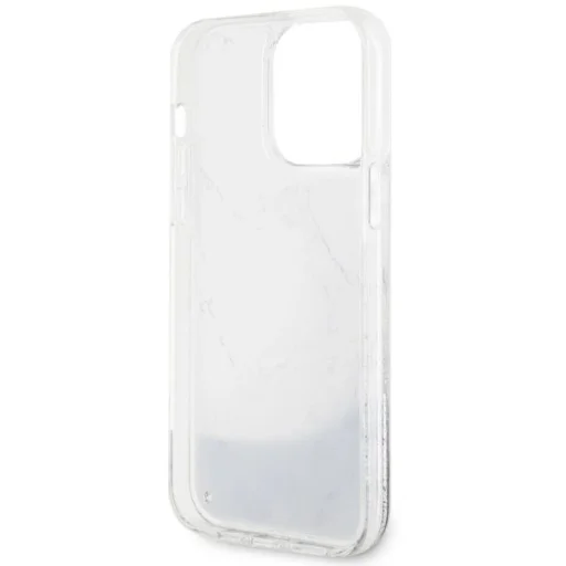 Guess GUHCP14XLCSGSGH iPhone 14 Pro Max 6.7" fehér/sötét fehér kemény tok Liquid Glitter Marble tok - 7