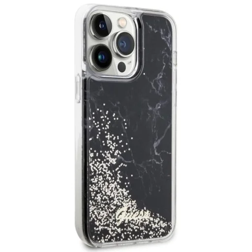 Guess GUHCP14XLCSGSGK iPhone 14 Pro Max 6.7" fekete/fekete kemény tok Liquid Glitter Marble - 4