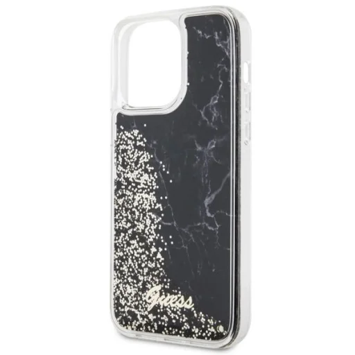Guess GUHCP14XLCSGSGK iPhone 14 Pro Max 6.7" fekete/fekete kemény tok Liquid Glitter Marble - 6