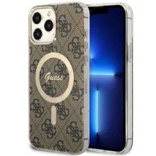 Guess GUHMP13XH4STW iPhone 13 Pro Max 6.7" barna/barna kemény tok 4G MagSafe