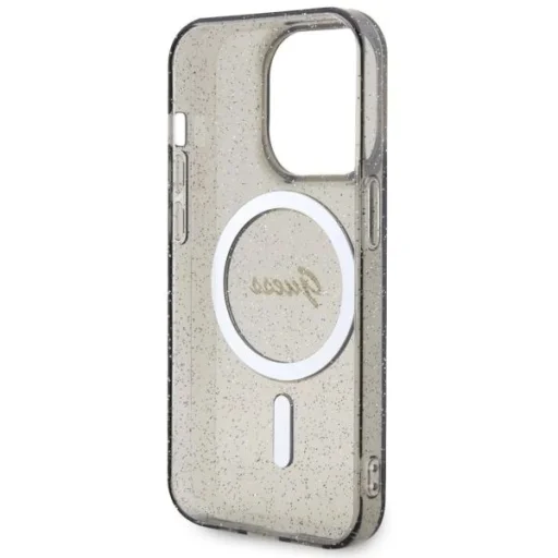 Guess GUHMP14LHCMCGK iPhone 14 Pro 6.1" fekete/fekete keménytok Glitter Gold MagSafe tok - 7