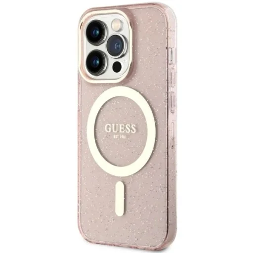 Guess GUHMP14LHCMCGP iPhone 14 Pro 6.1" pink/pink keménytok Glitter Gold MagSafe - 2