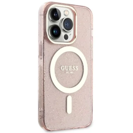 Guess GUHMP14LHCMCGP iPhone 14 Pro 6.1" pink/pink keménytok Glitter Gold MagSafe - 4