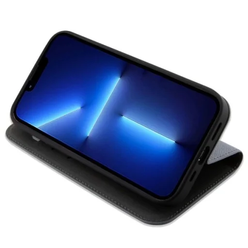 Karl Lagerfeld KLBKP14XSANKCPG iPhone 14 Pro Max 6.7" fliptok ezüst/ezüst Saffiano Karl & Choupette tok - 6