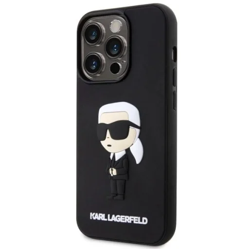 Karl Lagerfeld KLHCP14X3DRKINK iPhone 14 Pro Max 6,7" fekete/fekete tok 3D-s gumiból készült Ikonik - 2