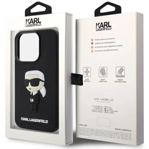 Karl Lagerfeld KLHCP14X3DRKINK iPhone 14 Pro Max 6,7" fekete/fekete tok 3D-s gumiból készült Ikonik - 8