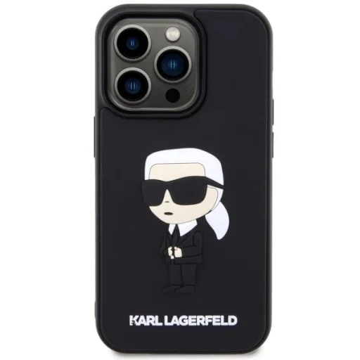Karl Lagerfeld KLHCP14X3DRKINK iPhone 14 Pro Max 6,7" fekete/fekete tok 3D-s gumiból készült Ikonik - 3