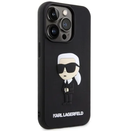 Karl Lagerfeld KLHCP14X3DRKINK iPhone 14 Pro Max 6,7" fekete/fekete tok 3D-s gumiból készült Ikonik - 4