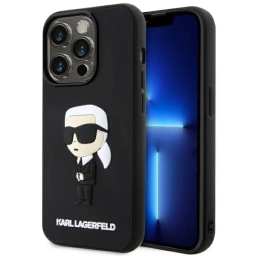 Karl Lagerfeld KLHCP14X3DRKINK iPhone 14 Pro Max 6,7" fekete/fekete tok 3D-s gumiból készült Ikonik - 1