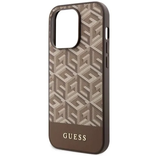 Guess GUHMP14XHGCFSEW iPhone 14 Pro Max 6.7" barna/barna kemény tok GCube Stripes MagSafe tok - 6