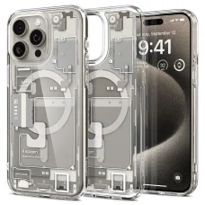  iPhone 15 Pro Max természetes titán Spigen Ultra Hybrid Mag tok - Zero One mintázat