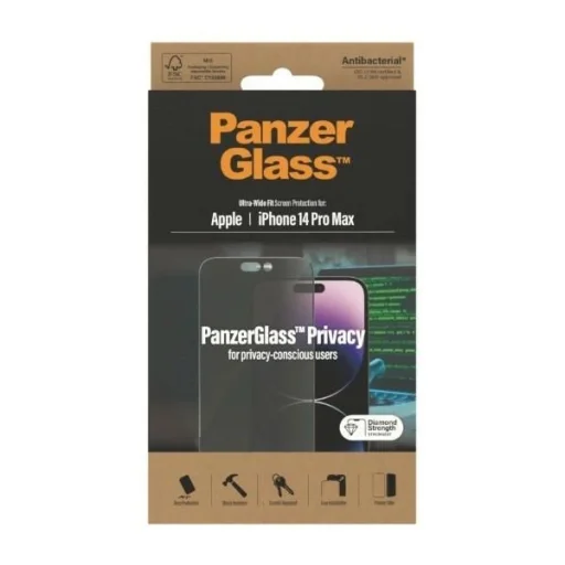 PanzerGlass Ultra-Wide Fit Antibacterial Privacy üvegfólia iPhone 14 Pro Max készülékhez - 8