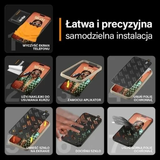 PanzerGlass Ultra-Széles Illeszkedés Edzett Üvegfólia iPhone 15 Pro Max-hoz - 14