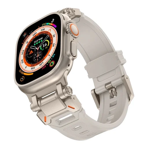Tech-Protect Delta Pro szíj Apple Watch 4 / 5 / 6 / 7 / 8 / 9 / SE / Ultra 1 / 2 (42/44/45/49 mm) - bézs titánium - 3